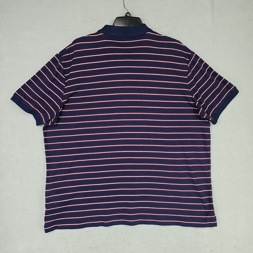 Polo Ralph Lauren Classic Fit Polo Mens XL Navy/Red Striped Big Pony Logo Preppy - Picture 8 of 8