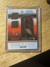 2009 SP Rookie Threads #RT-BR Brian Robiskie Dual Jersey Card Cleveland Browns. rookie card picture
