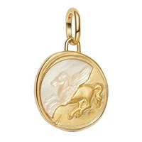 Pandora Charm-AnhäNger, Medaillon Pegasus, Gold / Weiß