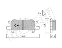 Metelli Bremsbelagsatz, Scheibenbremse 22-0619-0 FüR Lexus