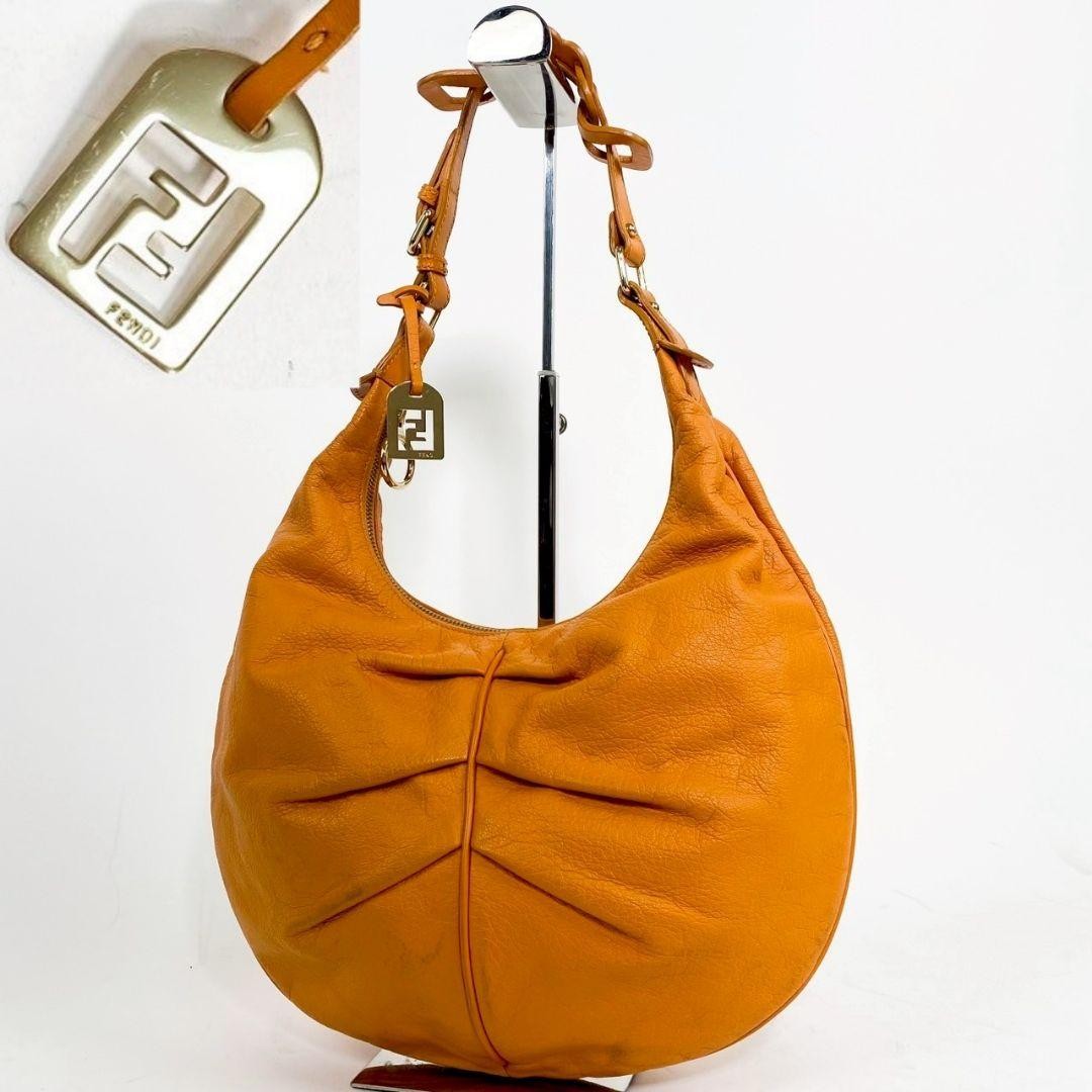 FENDI one shoulder bag with gold FF logo hardware in excellent condition