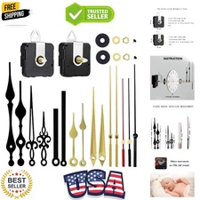 2 Pieces Silent Clock Movement Mechanism Long and Short Shaft with 6 Differen...