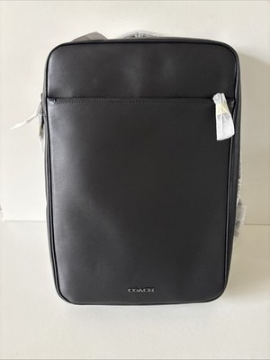 Coach Herren Leder, Schwarz Verstellbar Rucksack Umhängetasche Schultertasche