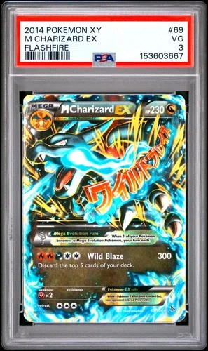 2014 POKEMON XY FLASHFIRE #69 M CHARIZARD EX PSA 3