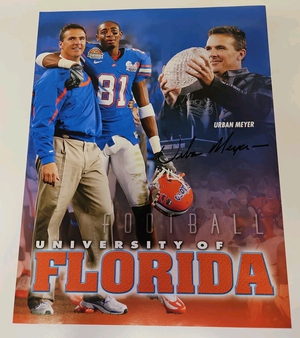 Urban Meyer Autograph Florida Gator Ohio State Coach Signed 8x10 Photo Signature