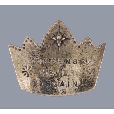 STERLING SILVER Super Sweet CROWN BROOCH PIN Queens Never Bargain STAMPED JEWELS