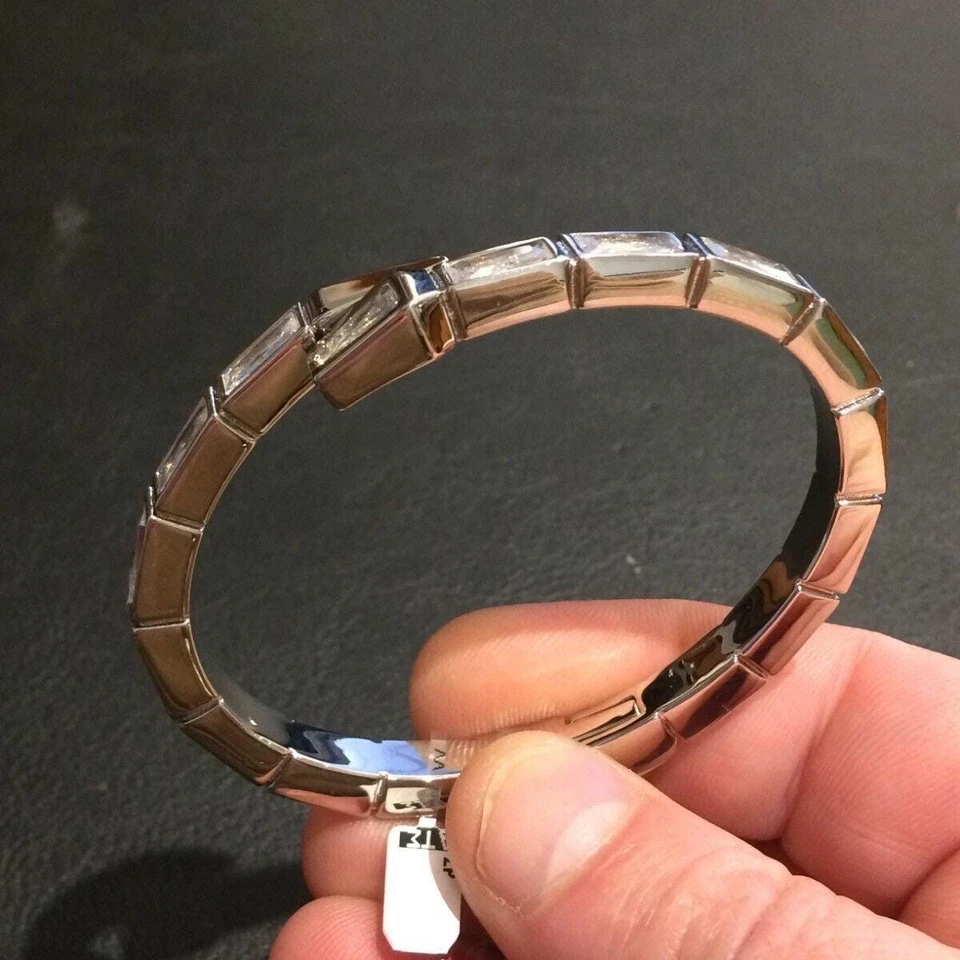 Brazalete Rebecca Italiano Para Mujer Acero Inoxidable Iside Serpiente con Baguette Circonita cúbica Foto 3 de 4
