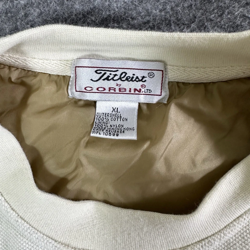 Pullover forrado Titleist By Corbin Golf cuello redondo para hombre talla XL beige Foto 4 de 4