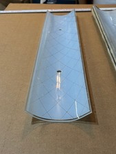 Vtg 24" x 4.5" MCM CURVED shape BATHROOM VANITY Light Fixture GLASS SHADE 1960s