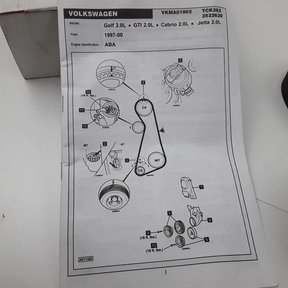 Engine Timing Belt Component Kit Fits Volkswagen Cabrio 1996-2002 Jetta 1997-99 - Image 4 of 4