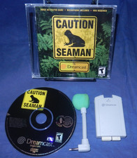 Sega Dreamcast; Caution Seaman, w/Manual, Microphone, Adaptor, VG, Free Shipping