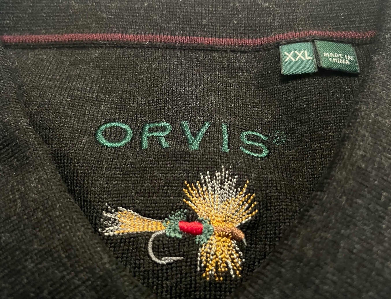 Orvis Dark Gray Knit Collared Pullover Sweater XX… - image 2