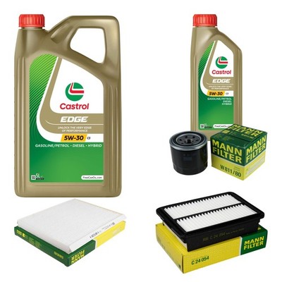 MANN Inspektionspaket 6L CASTROL EDGE 5W-30 C3 für KIA Ceed 1.6 T-GDi GT 1.4