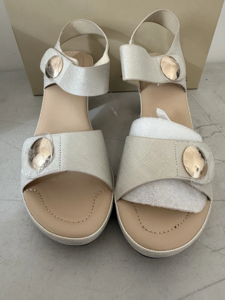 Patrizia By Spring Step Dade BONE Color Heel Dress Sandal Size 41 (9.5-10) - Image 2 of 4