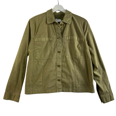 #ad J. Jill S Small Painter Chore Jacket Light Olive Oil Green Essential Fatigue $28.98