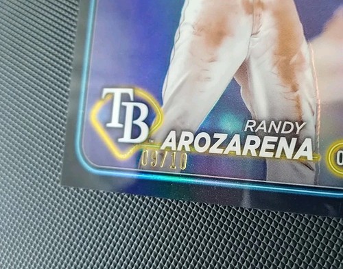 2024 Topps cromo Randy Arozarena refractor negro/10 rayos #153 - Imagen 3 de 3