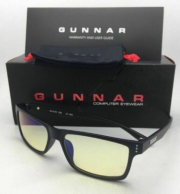 New GUNNAR Computer Glasses VERTEX READER +1.50 54-16 Onyx Black w/ Amber Yellow
