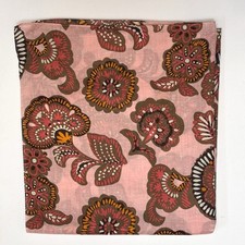 Echo Vintage Paisley Floral 100 Cotton Scarf Oblong PInk Brown Orange White