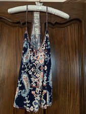 In Bloom by Jonquil , AQUA BLUE/PINK D-BLUE Floral Slinky ,Pajama Set XL NWOT