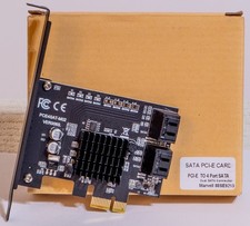 N N.ORANIE PCIe 2.0 x1 to SATA III 4 Ports Adapter Card Non-Raid