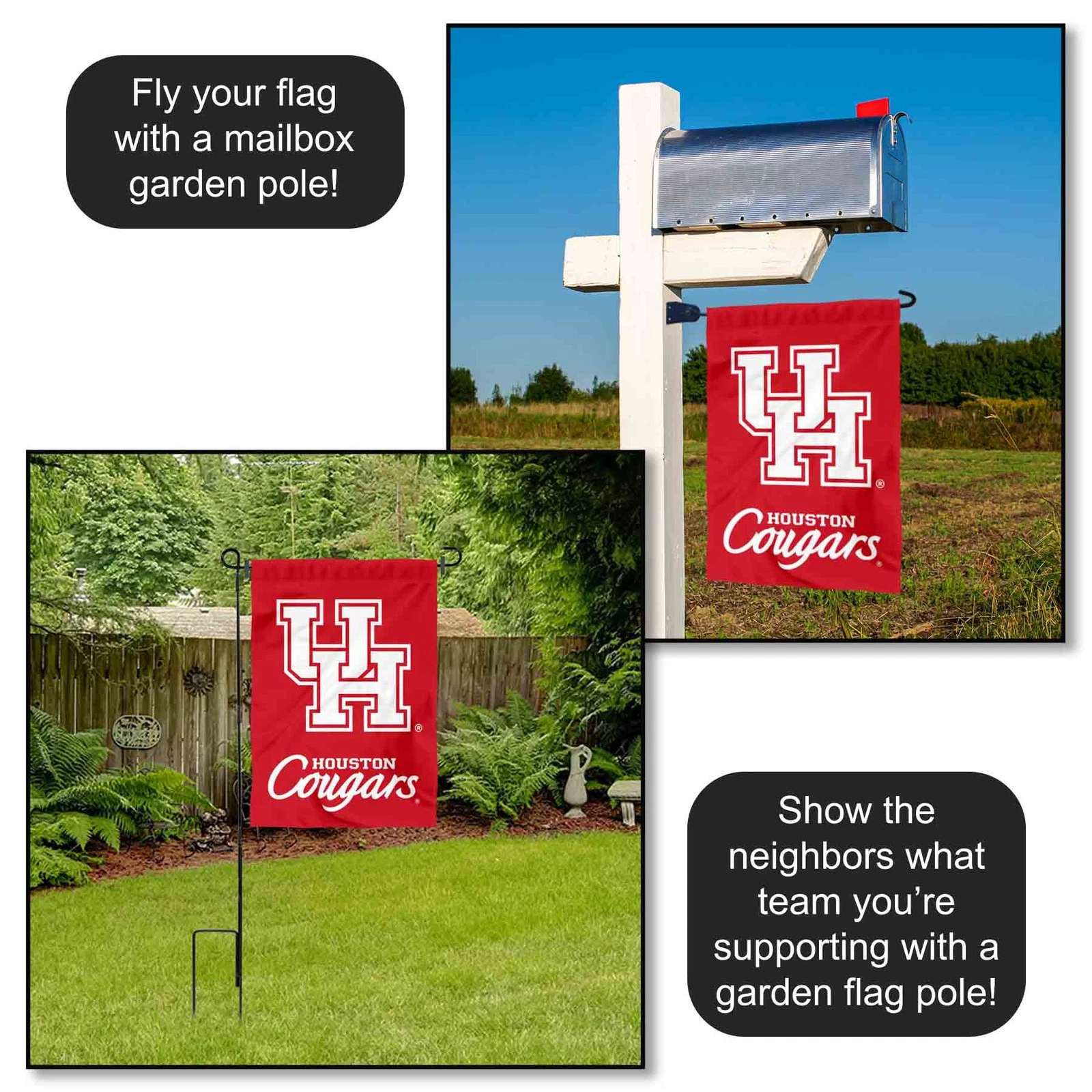 UH Cougars Garden Flag Yard Banner