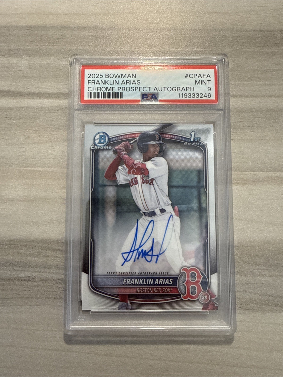 2025 BOWMAN CHROME PROSPECT AUTO #CPAFA FRANKLIN ARIAS PSA 9