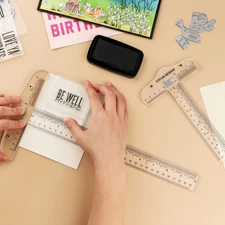 12 Inches/30cm Acrylic Clear T-Square Ruler, Inches and Metric, T Square Ruler,