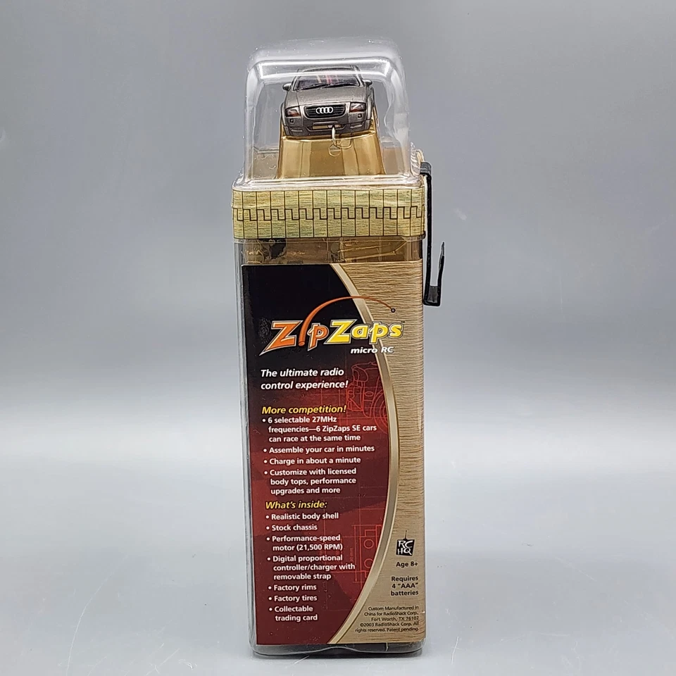 NEW Zip Zaps Micro RC SE Gray 2003 Audi TT Radio Shack 12:1 Gearing 600-7028 - Image 3 of 4