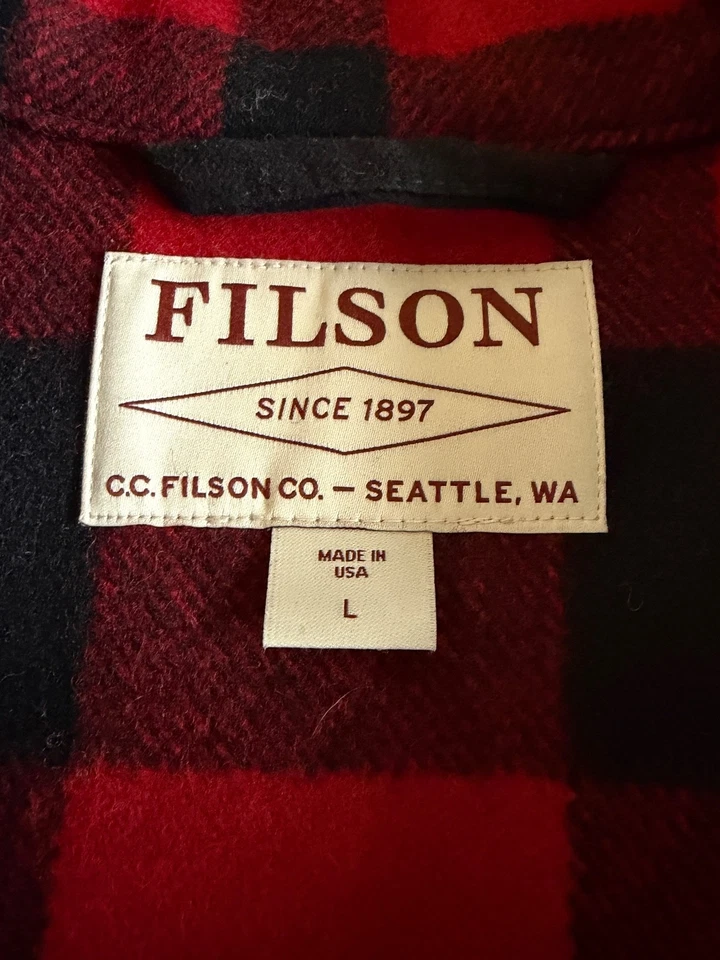 Large - Filson Mackinaw Wool Cruiser Red Buffalo Plaid Check - Image 4 of 4