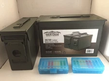 Heritage Security Products 30/50 Caliber Metal Ammo Cans 2 Pack + 2 MTM  Boxes