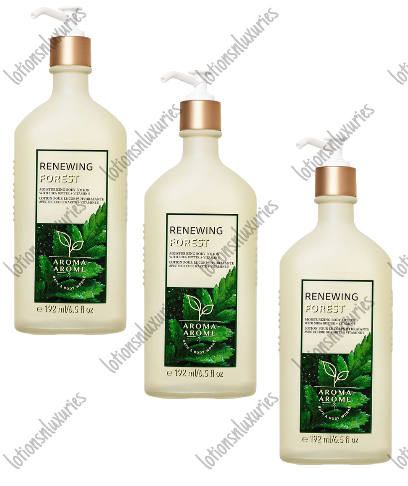 RENEWING FOREST Bath & Body Works  Aroma Body Lotion 6.5 oz - Lot of 3 - NEW