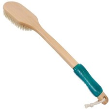 Back Scrubber for ShowerStiff Boar Bristles Wooden Curved Long Handle Antiski...