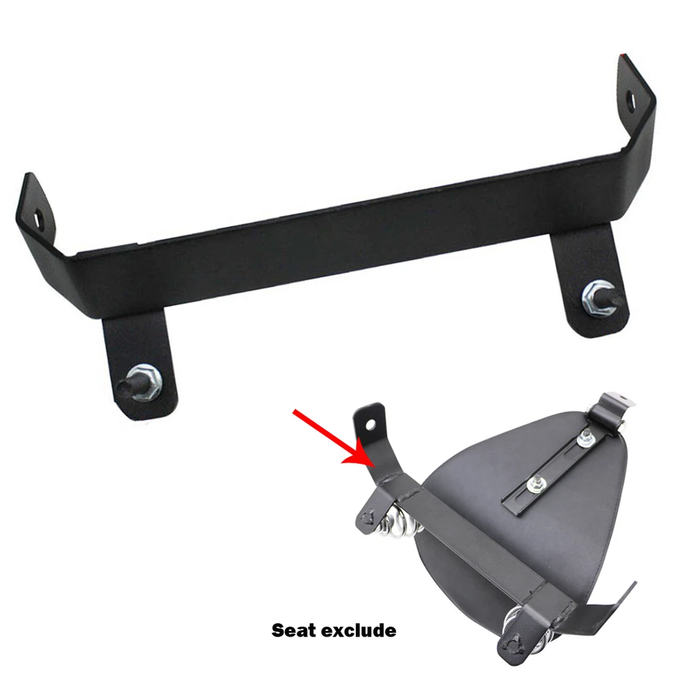 Soporte de sillín con base de asiento individual de metal negro para motocicleta 3" resortes universales Foto 2 de 4