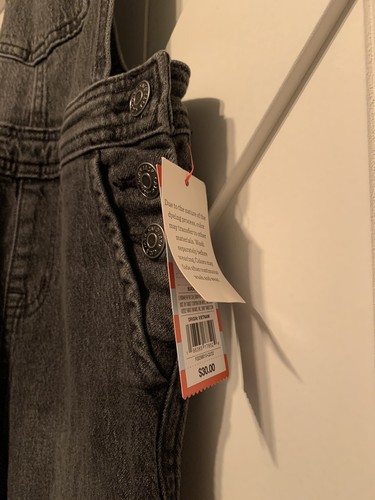 NWT Cat & Jack Black Denim Overalls Size Small 6/6X - Picture 4 of 10
