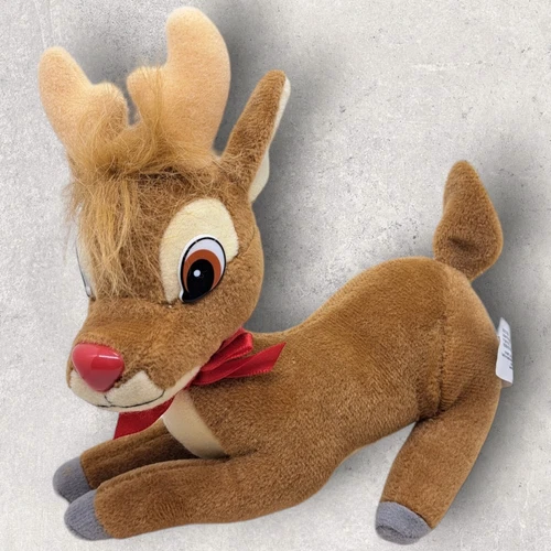 Vtg Rudolph The Red Nosed Reindeer Plush Toy 6" 90s Christmas Stuffed Animal
