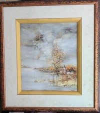 Jean GODIN - Huile Sur Toile Paysage D'automne