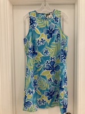 California Concepts womans vintage dress mini blue floral size 13 sleeveless