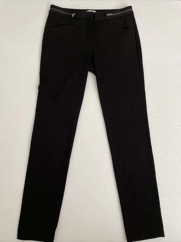 Rebecca Taylor Stretch Twill Black Zip Pants Sz 6 EUC - Image 3 of 4