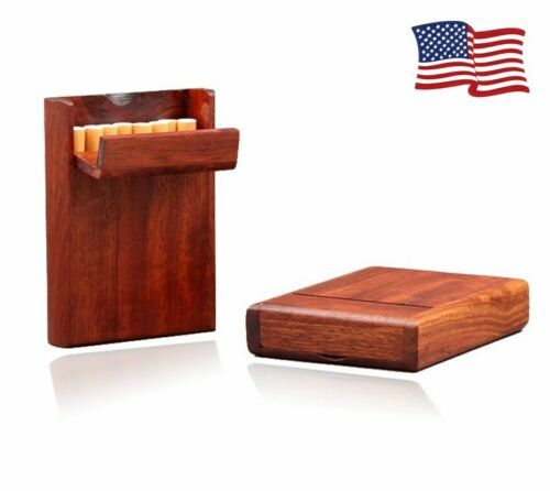 wood cigarette box Handmade Exquisite Cigarette Box Handcrafted Wooden Case Hold 10 Cigarettes  HO