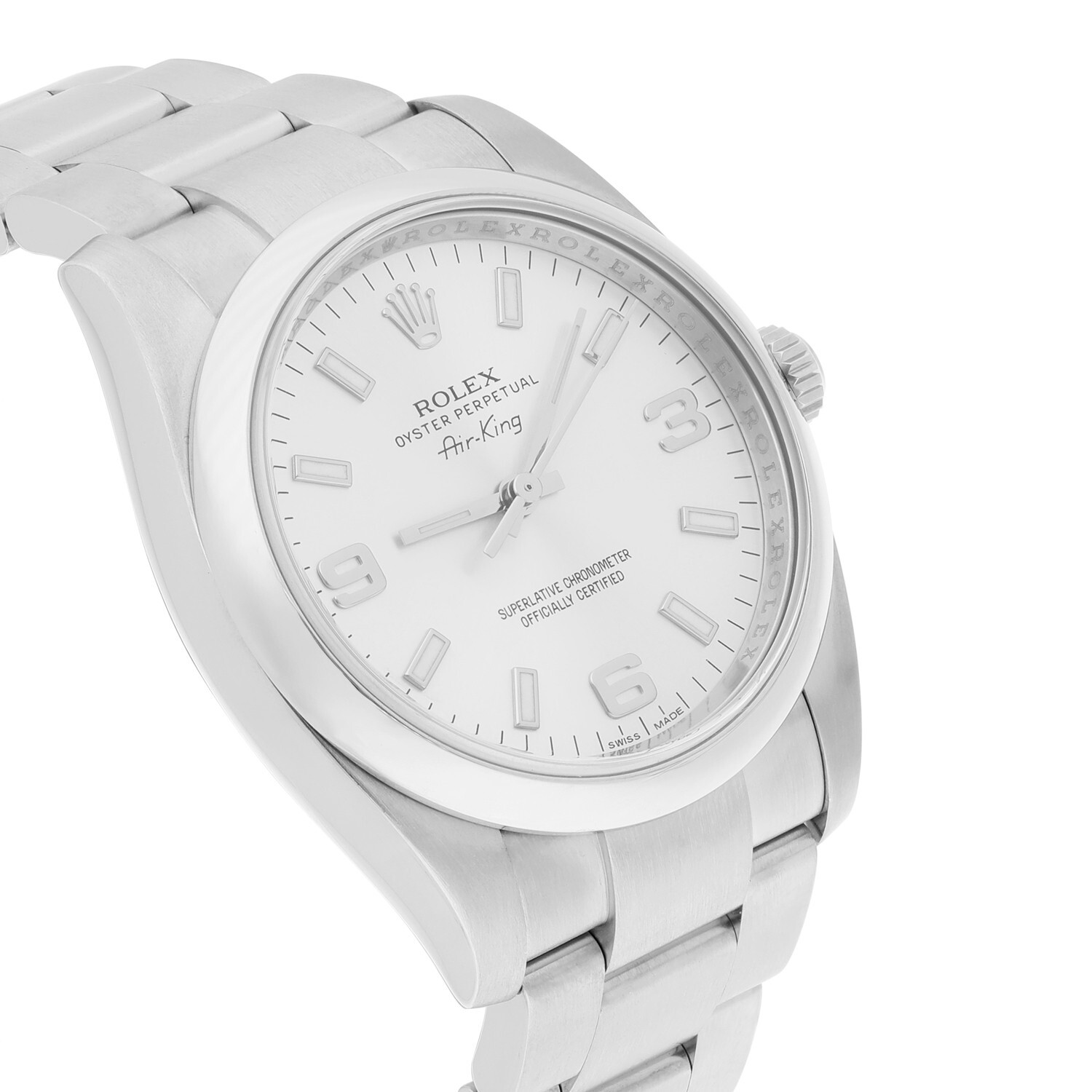 Rolex Stainless Steel 34mm Air King 114200 Unisex Watch Mint Condition