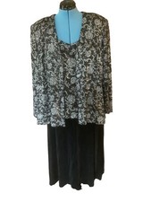 Michaelangelo Black and White Sparkle 22WP Dress and Jacket Set Mother of Bride