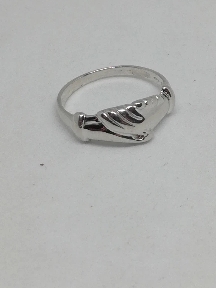 ANELLO FEDE MANI DI SANTA RITA ARGENTO 925/1000 RODIATO MIS 10 a MIS 29 EXPLOIT - Immagine 3 di 4