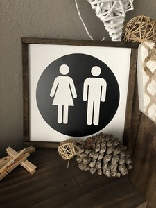 Toilet Boys Girls 9 Wooden Sign Country Bathroom Toilet Laundry Home Decor Ebay