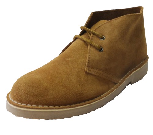 Mens Tan/Sand Retro 70s MOD Style Real 