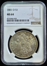 1881-O Morgan Dollar- NGC MS-64 Gorgeous Toning in High Demand