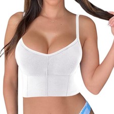 Women Ladies Strappy Sport Yoga Backless Bralette Padded Bra Crop Top Cami Vest 