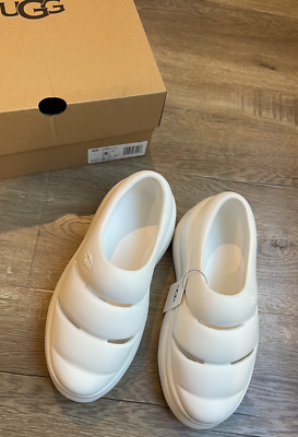 UGG YEAH Clogs WHITE Platform Slides Sport Sandals Slip On