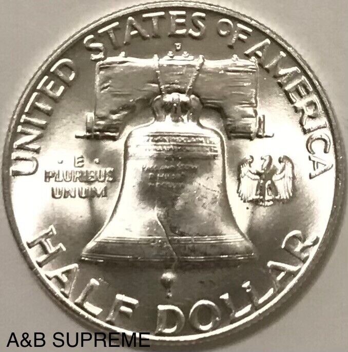1951 D Franklin Half Dollar FBL “Full Bell Lines” Gem Bu Uncirculated 90% Silver