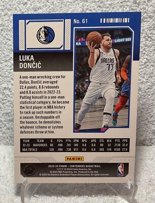 2023-24 Panini Contenders Luka Doncic Season Ticket #61 | eBay