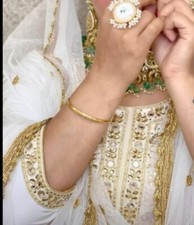 Suit 638 1472 White Silk Gold Detail Salwar Kameez Dupatta Medium Size Suit